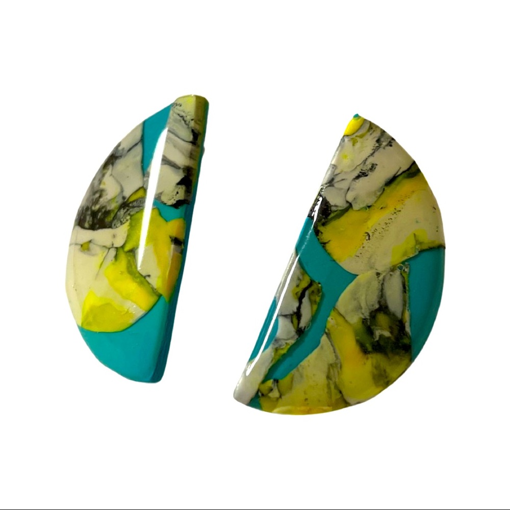 Handmade earrings Marble